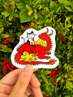 Lunar Dragon & Cat Sticker