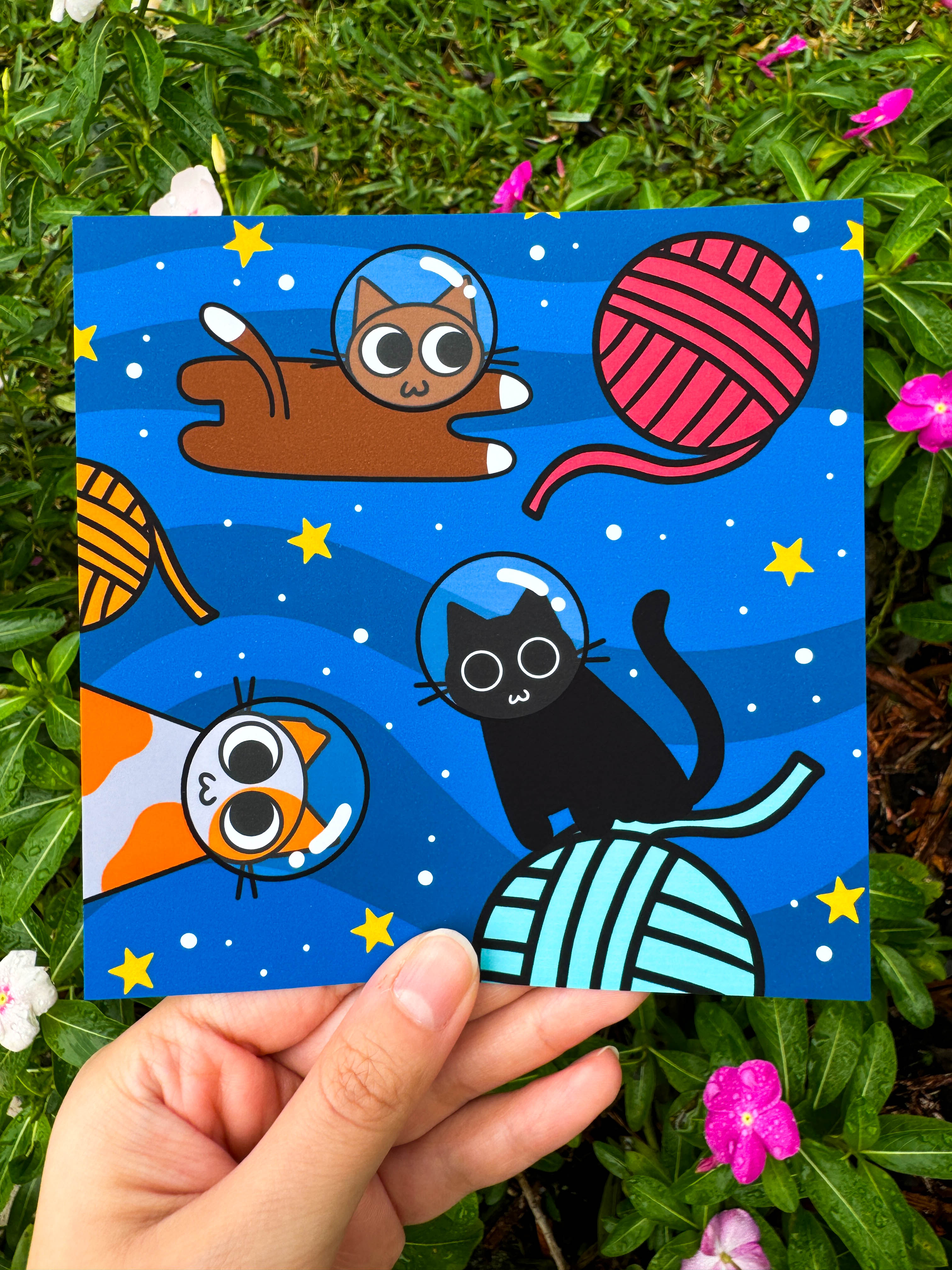 Space Cats 5 x 5 Prints