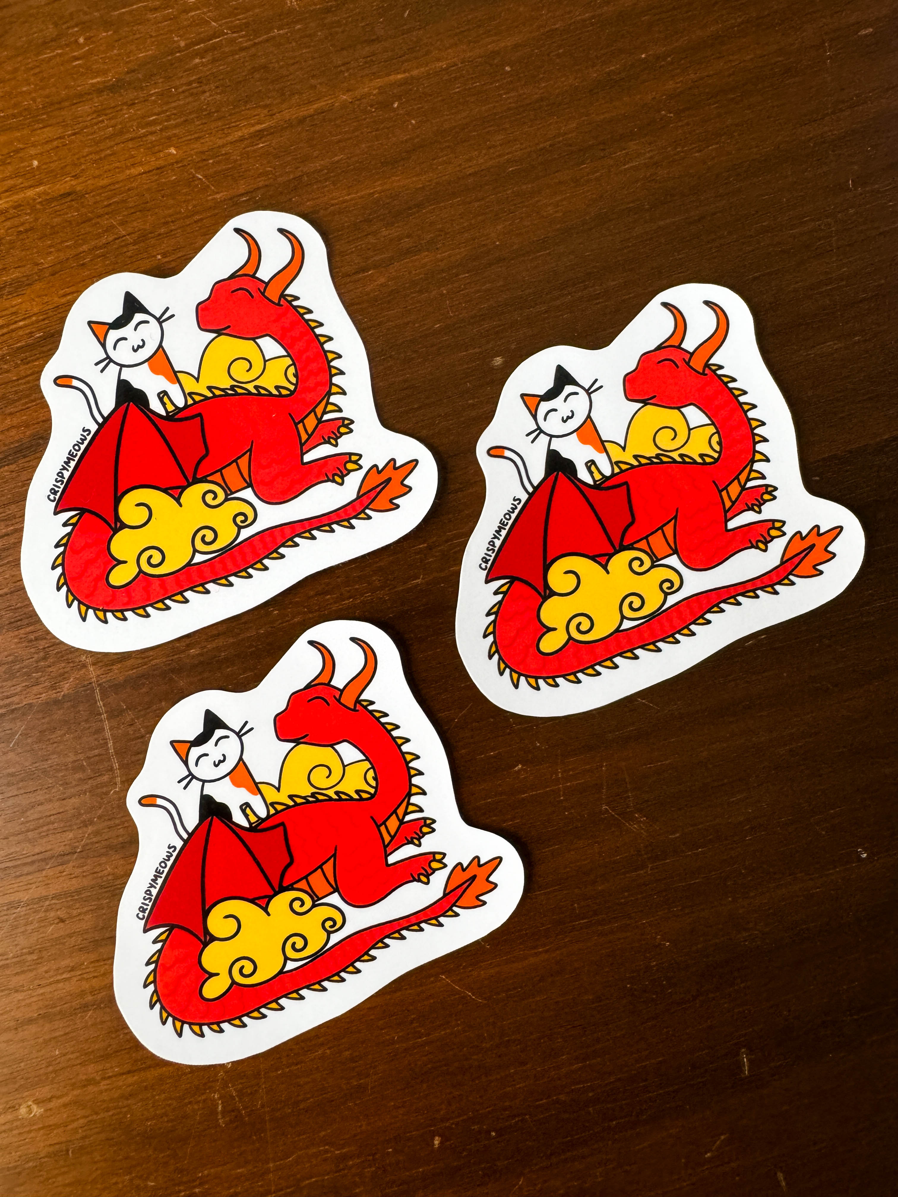 Lunar Dragon & Cat Sticker