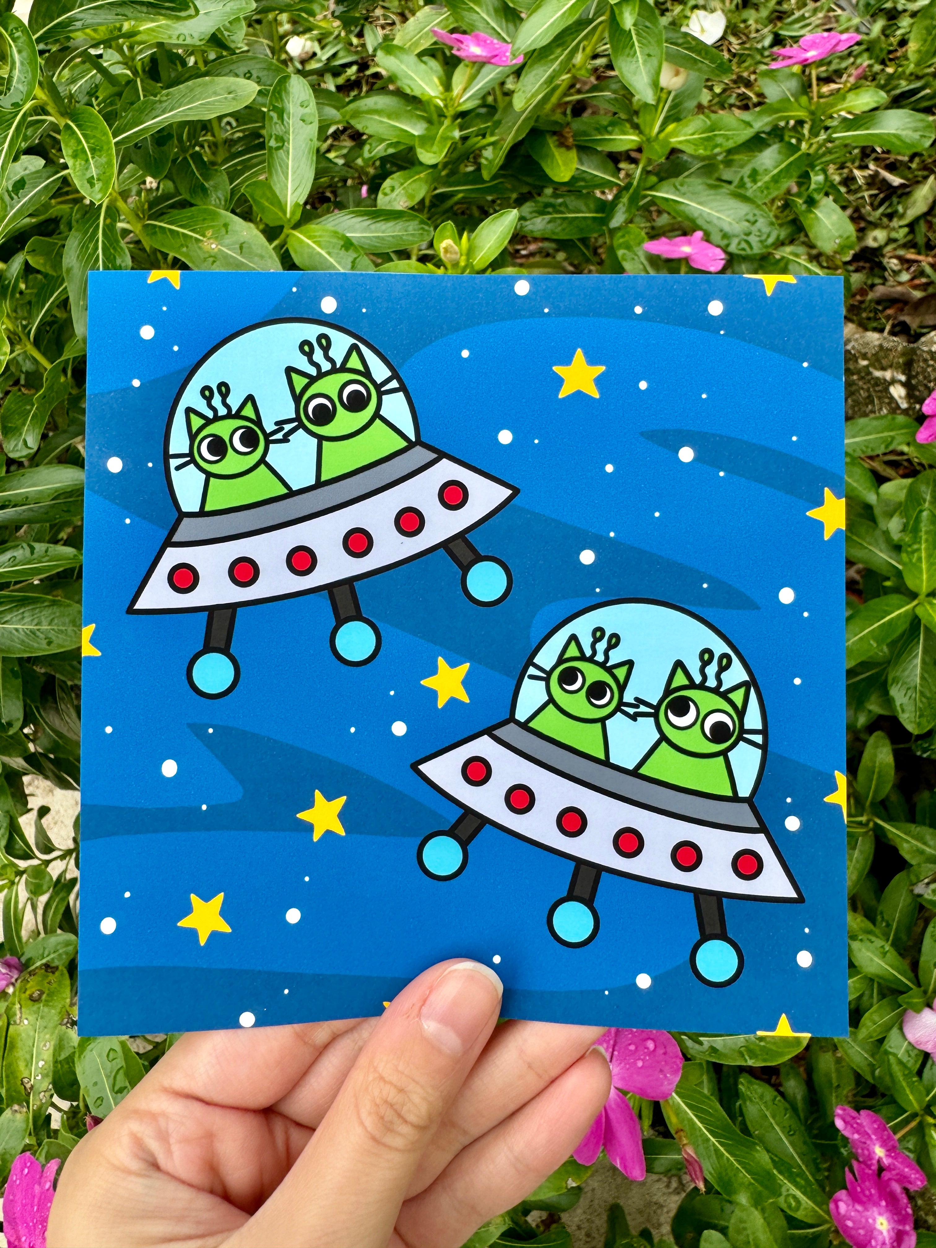 Space Cats 5 x 5 Prints