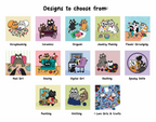 Arts & Cats, 5 x 5 Prints (designs from the 2027 calendar)