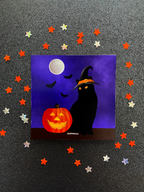 Spooky Halloween Cat Magnet