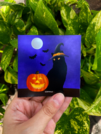 Spooky Halloween Cat Magnet