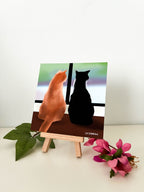Two Cats Sitting Together Art Print