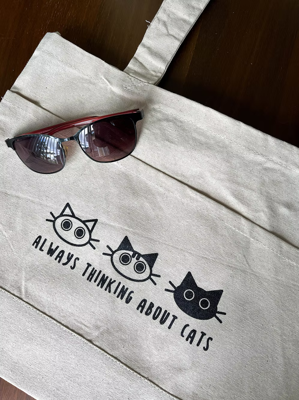 Thinking About Cats Canvas Tote Bag