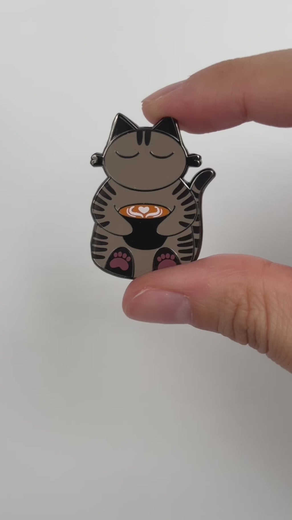Latte Cat Enamel Pin