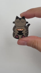 Latte Cat Enamel Pin