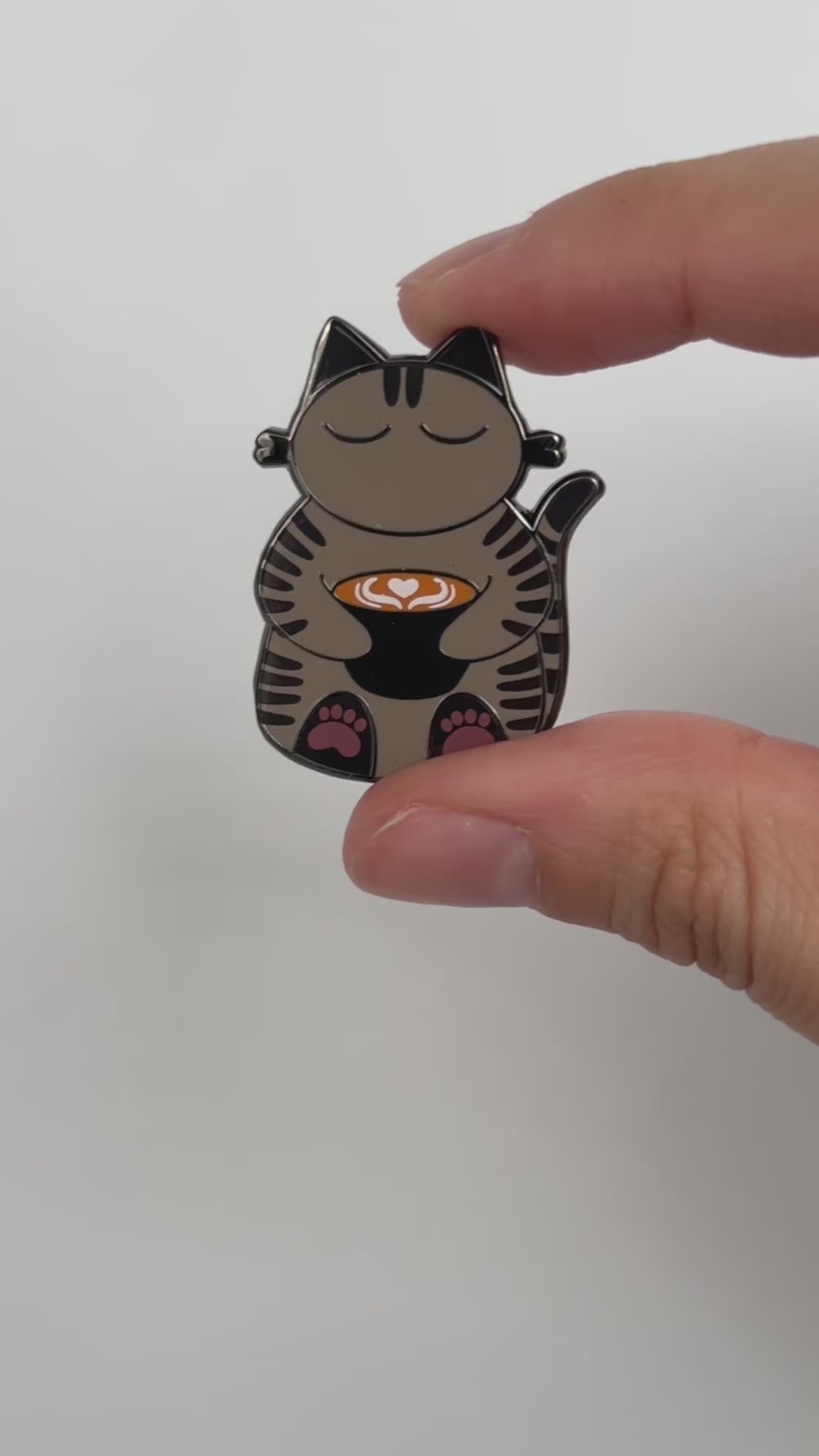 Latte Cat Enamel Pin