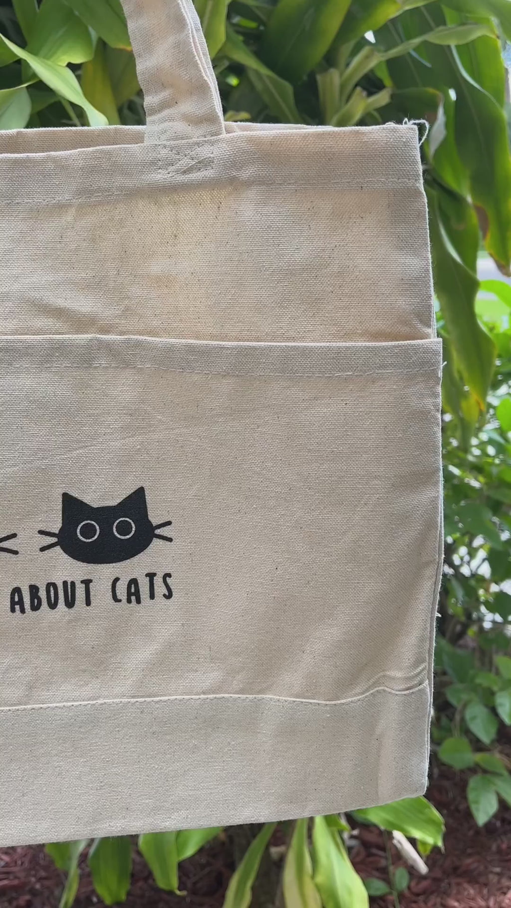 Thinking About Cats Canvas Tote Bag
