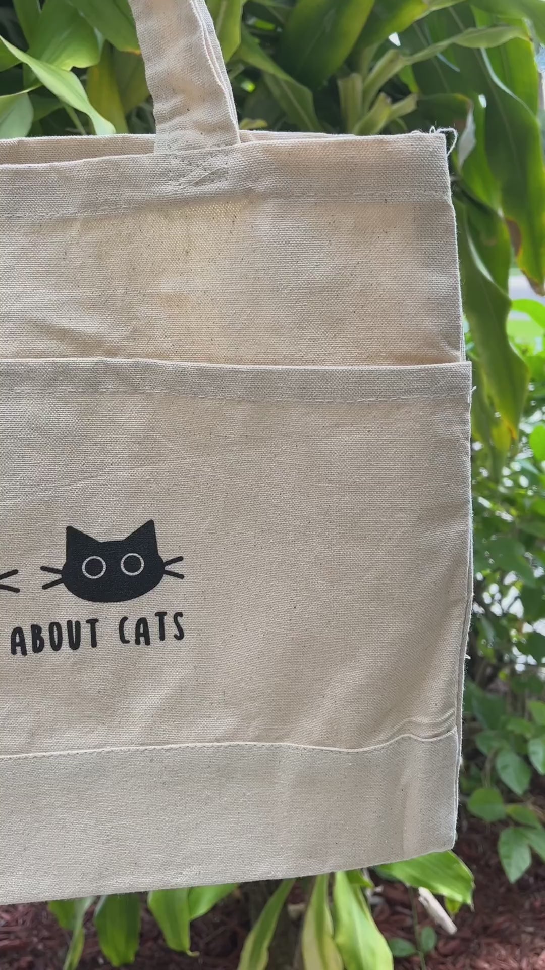 Thinking About Cats Canvas Tote Bag